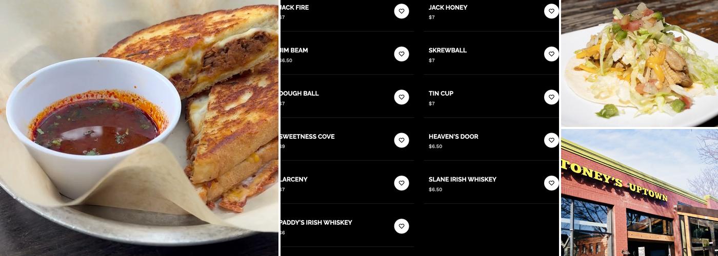 Stoney's Uptown Joint Menu
