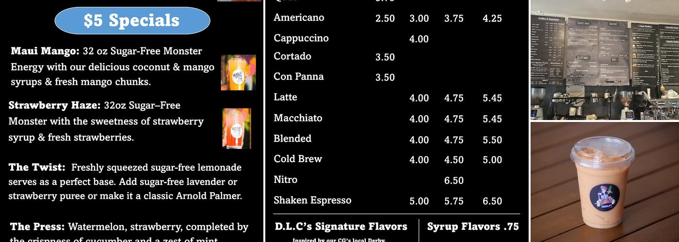 Deadlift Coffee Shop Menu