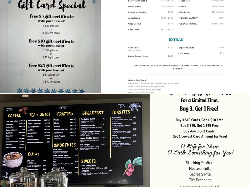 Cafe Bebida Menu
