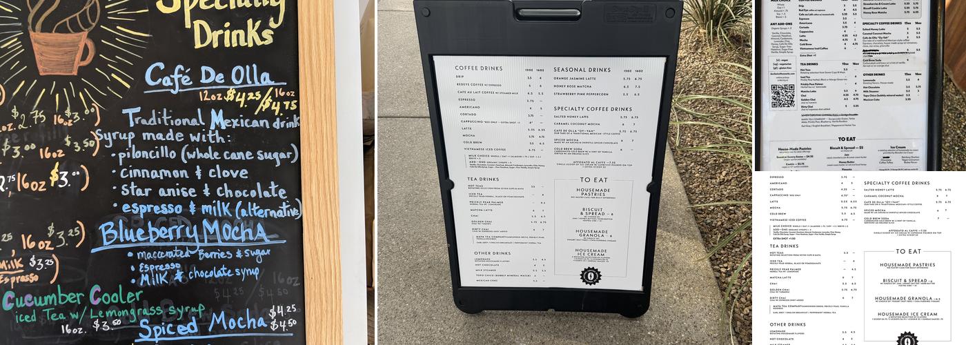 Decibel Coffee Works Menu
