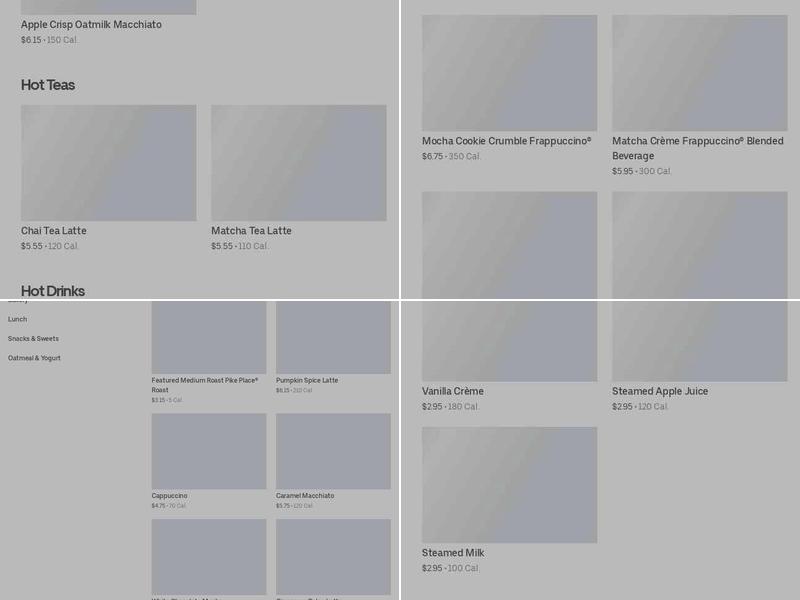 Starbucks Menu