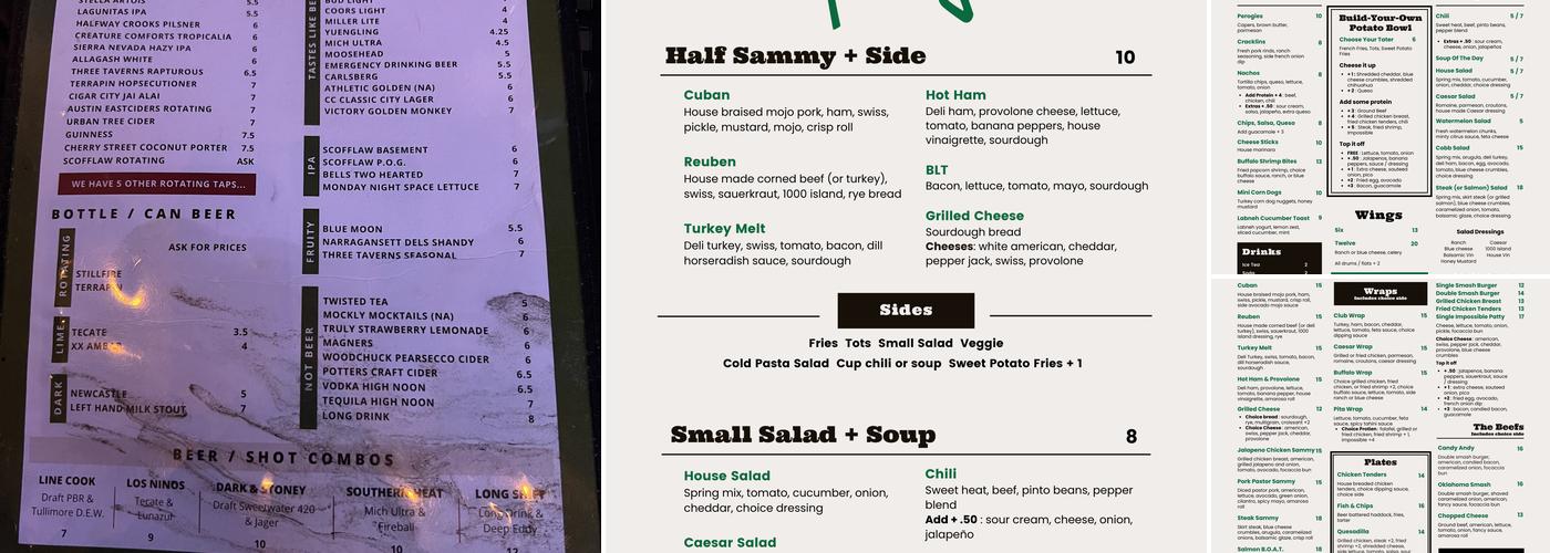 Manny's Grant Park Menu