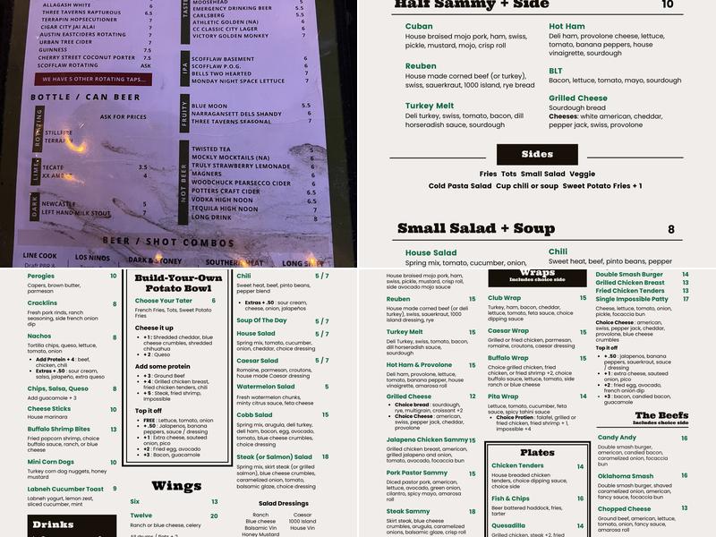 Manny's Grant Park Menu