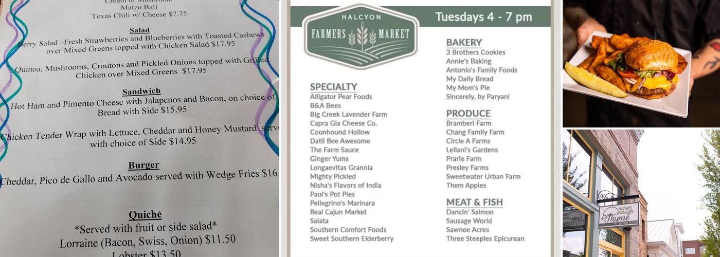 Never Enough Thyme Menu