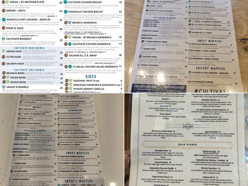 Cultivate Food and Coffee Menu