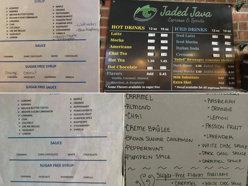 Jaded Java Menu