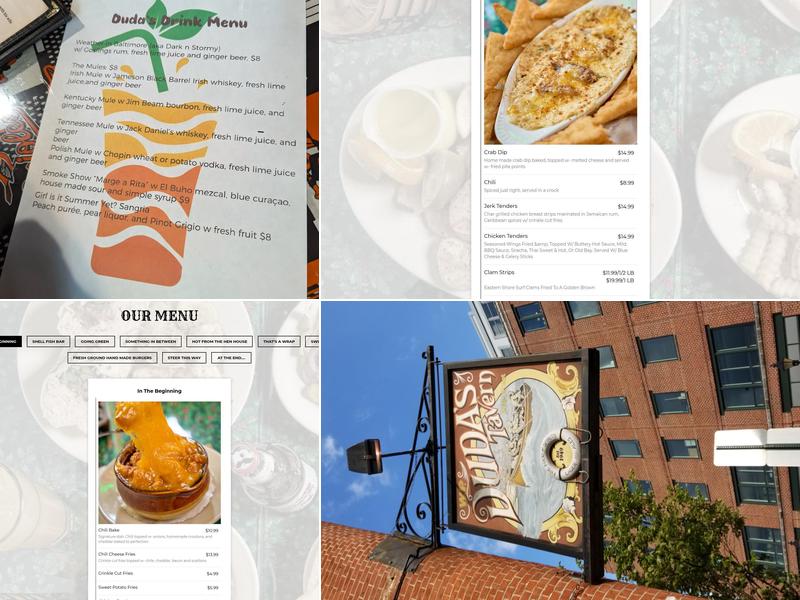 Duda's Tavern Menu