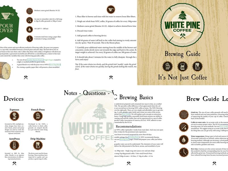 White Pine Coffee Roasters Menu