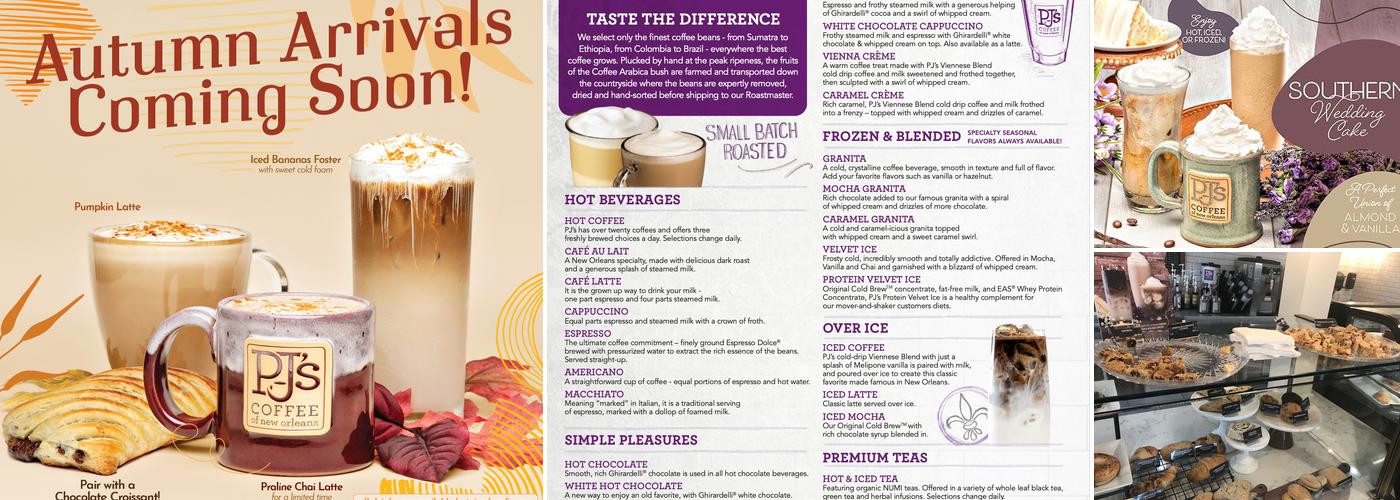 PJ's Coffee Menu