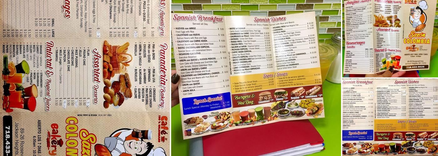 Sazón Colombia Menu