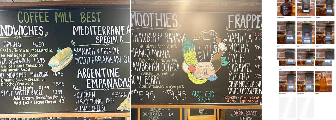 Coffee Mill Roasters Menu