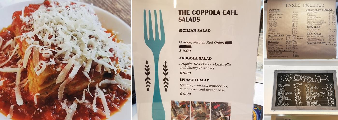 The Coppola Cafe Menu