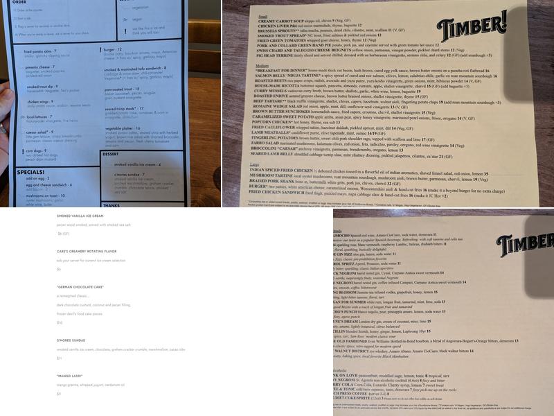 Timber! Menu