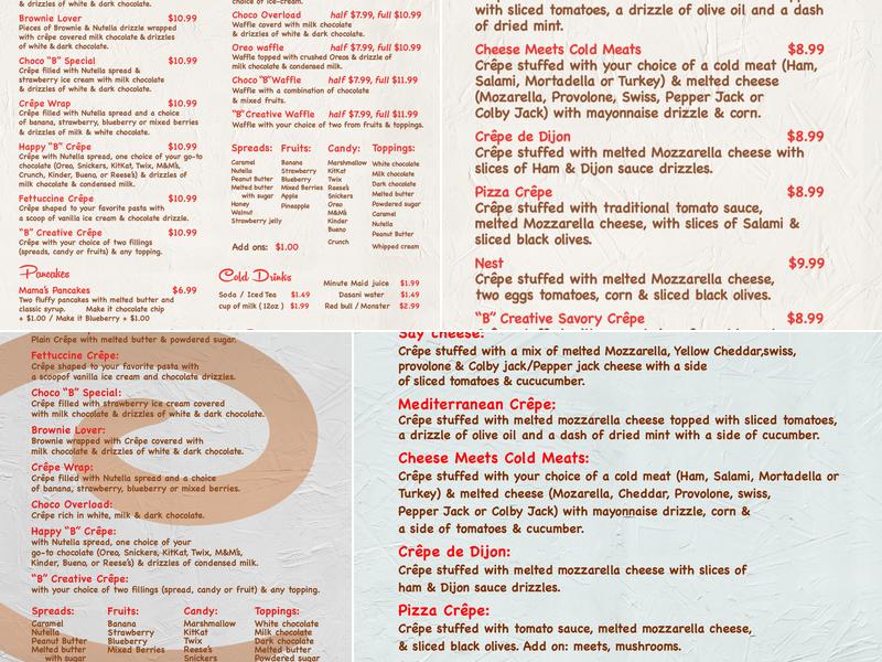 Choco B Menu