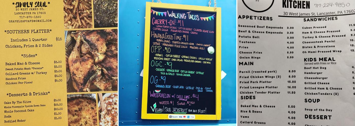 Grape Leaf Cafe Menu