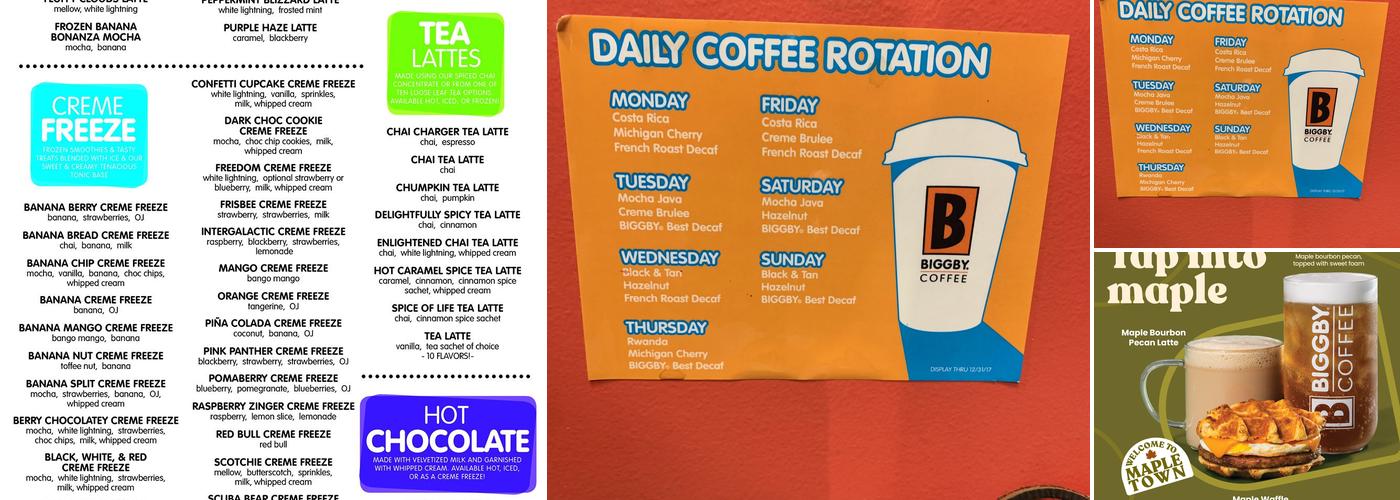 BIGGBY COFFEE Menu