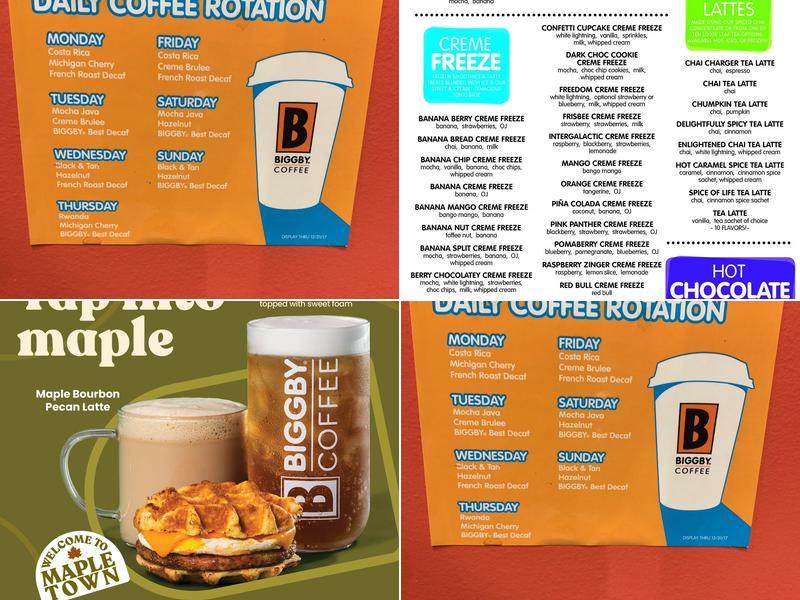 BIGGBY COFFEE Menu