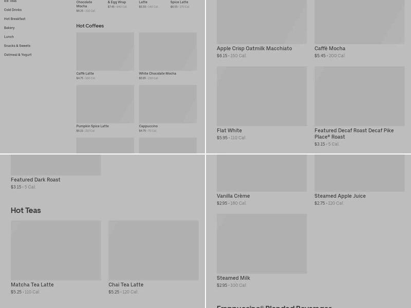 Starbucks Menu