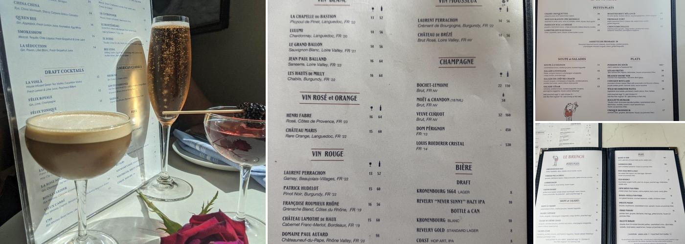 Felix Cocktails et Cuisine Menu