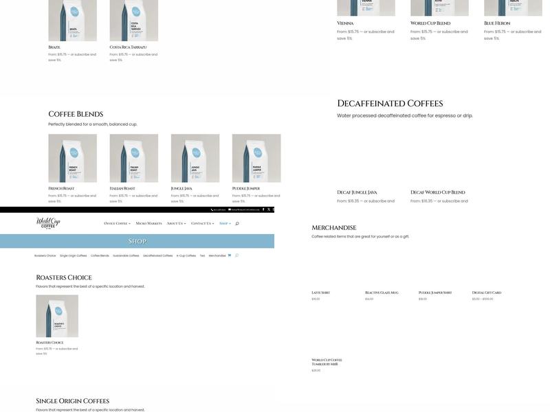 World Cup Office Coffee Service Menu