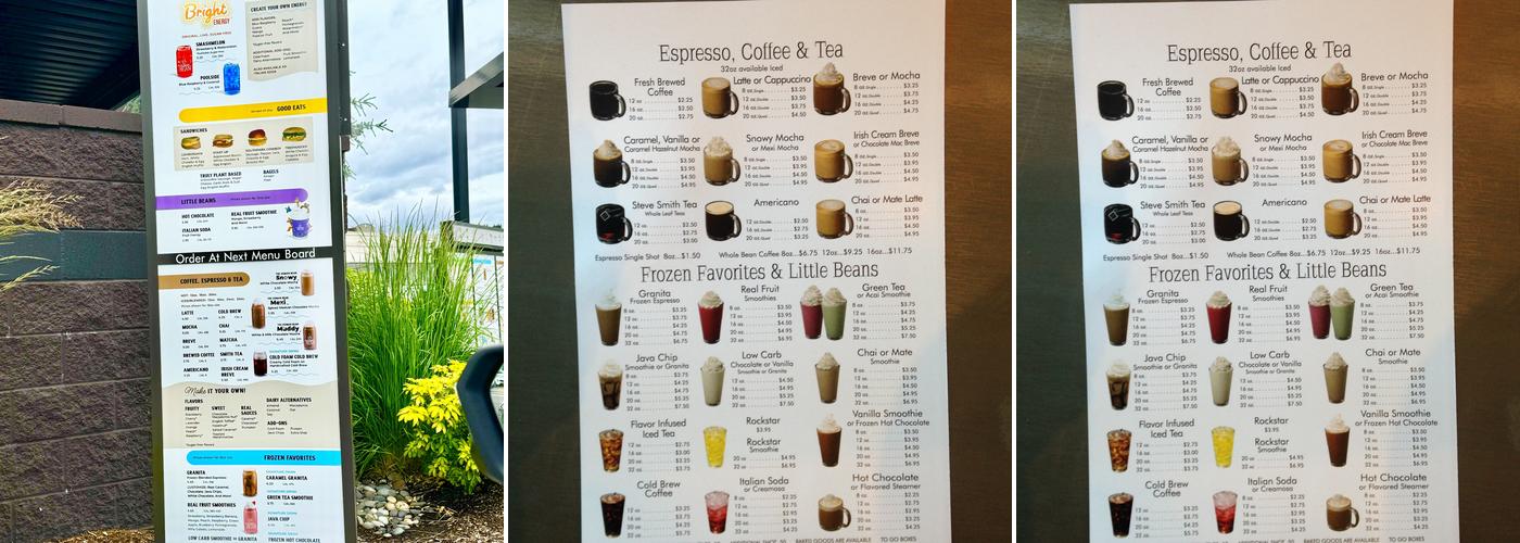 The Human Bean Menu