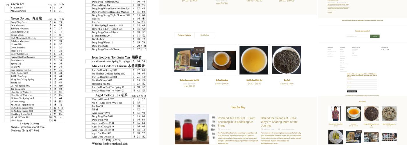 J-TEA Menu