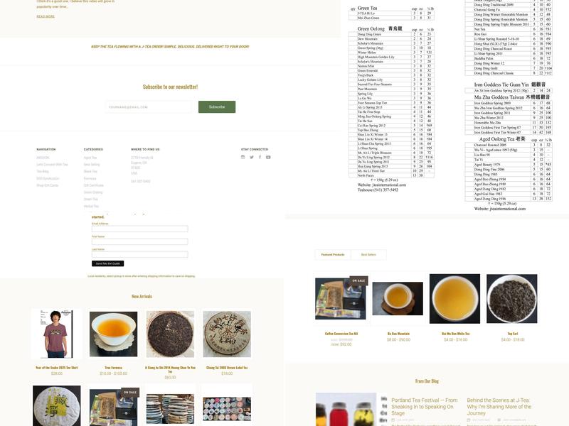 J-TEA Menu