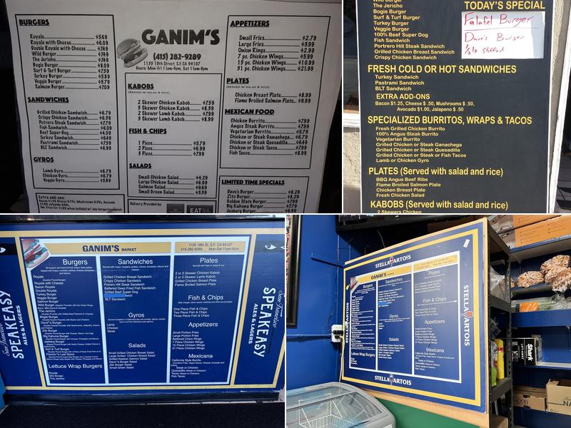 Ganim's Menu
