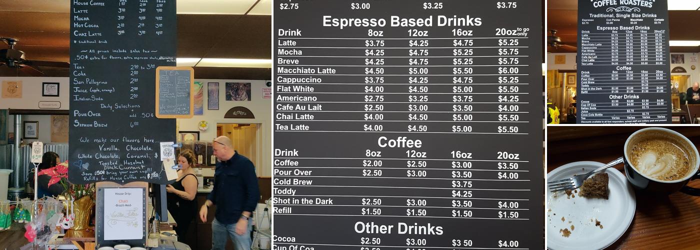 Paper Tiger Coffee Roasters Menu