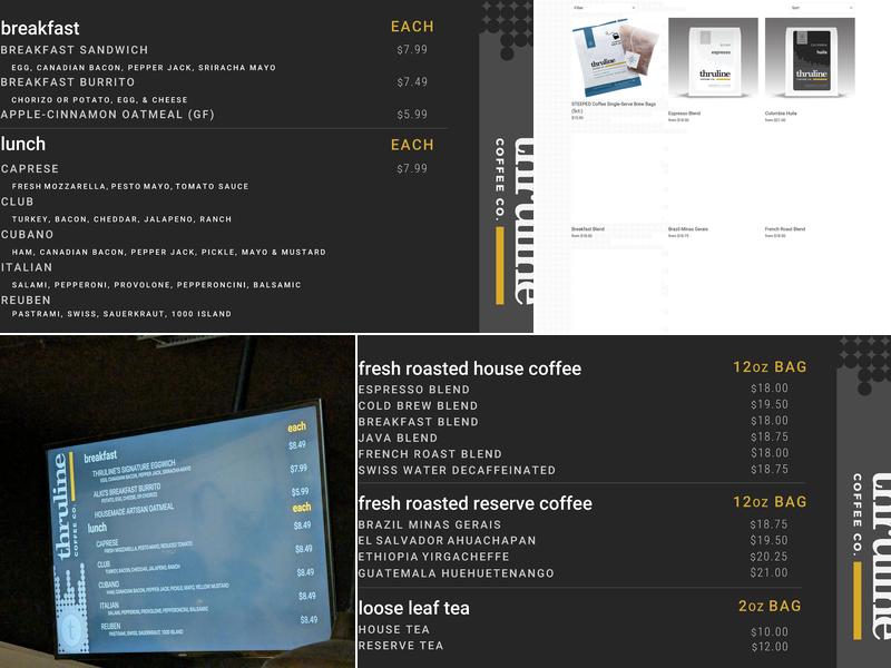 Thruline Coffee Co. Menu