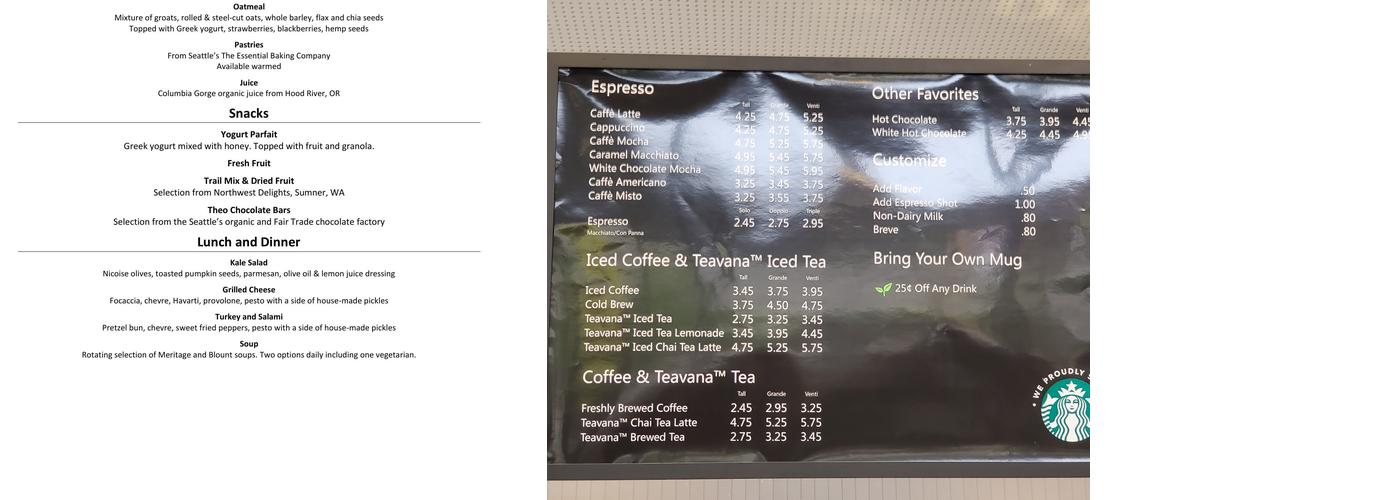 Microsoft Cafe Menu