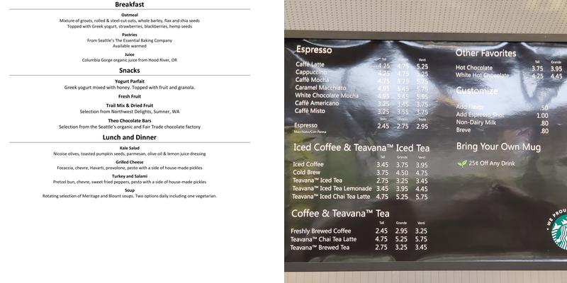 Microsoft Cafe Menu