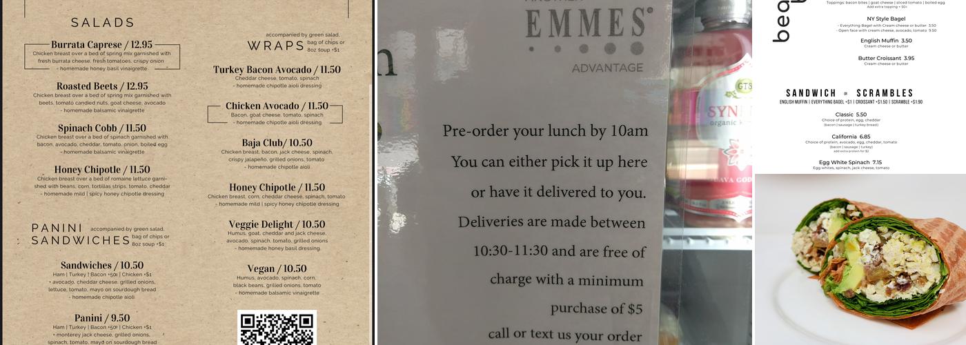 The Bean Box 701 Menu