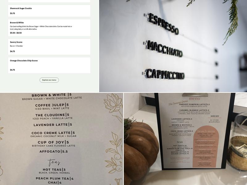 Cloud nine coffee company Menu