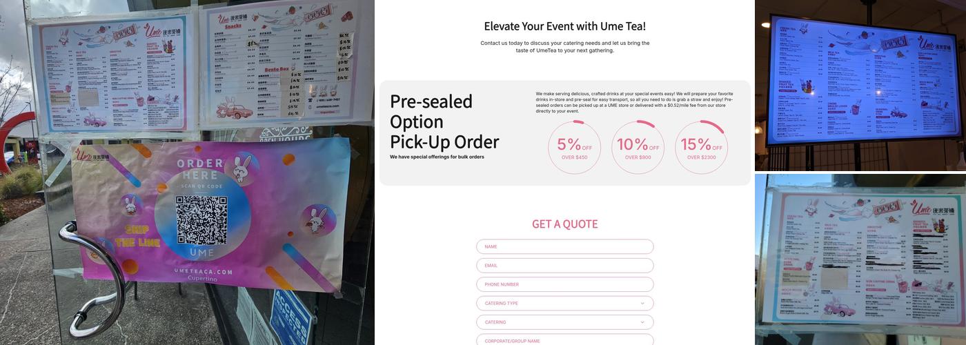 Ume Tea Menu