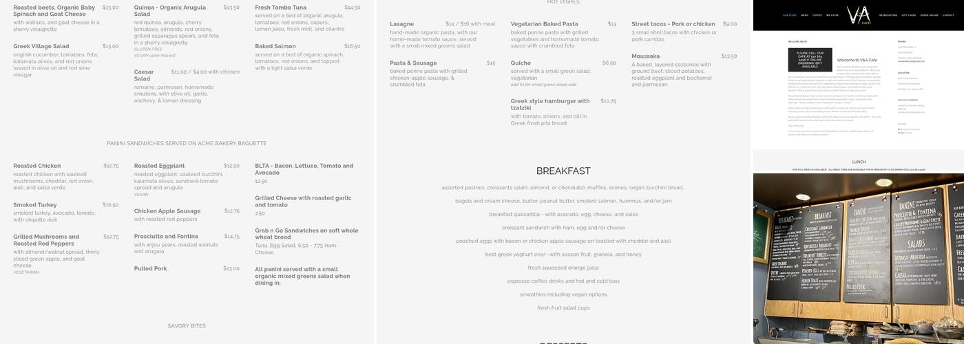 V&A Cafe Menu