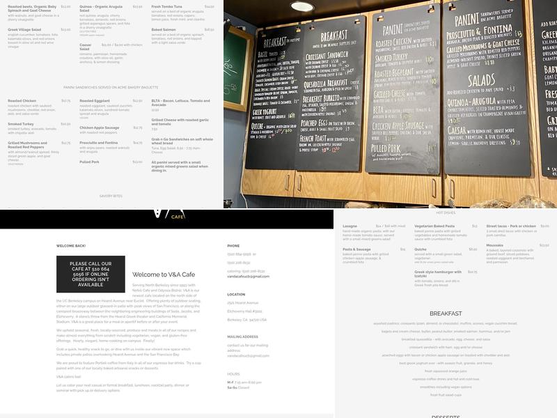 V&A Cafe Menu