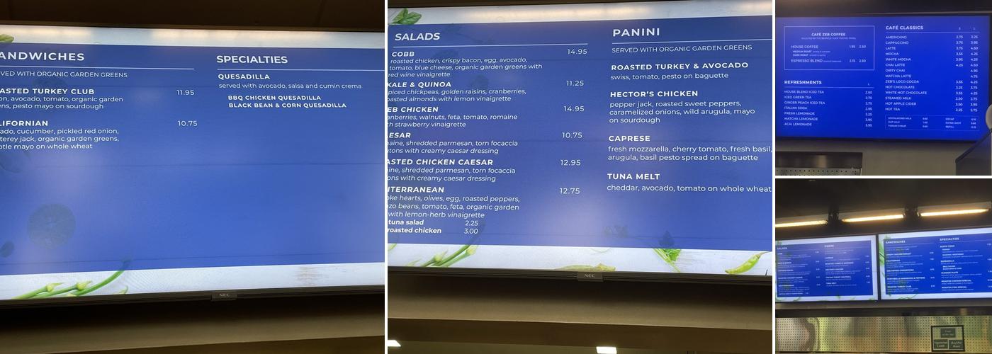 Café Zeb Menu