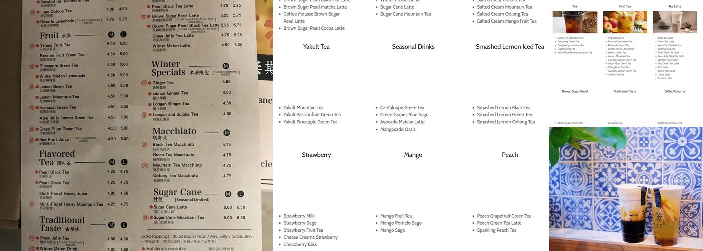 Yifang Taiwan Fruit Tea Menu