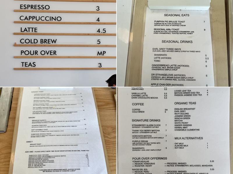 KIT Coffee Menu