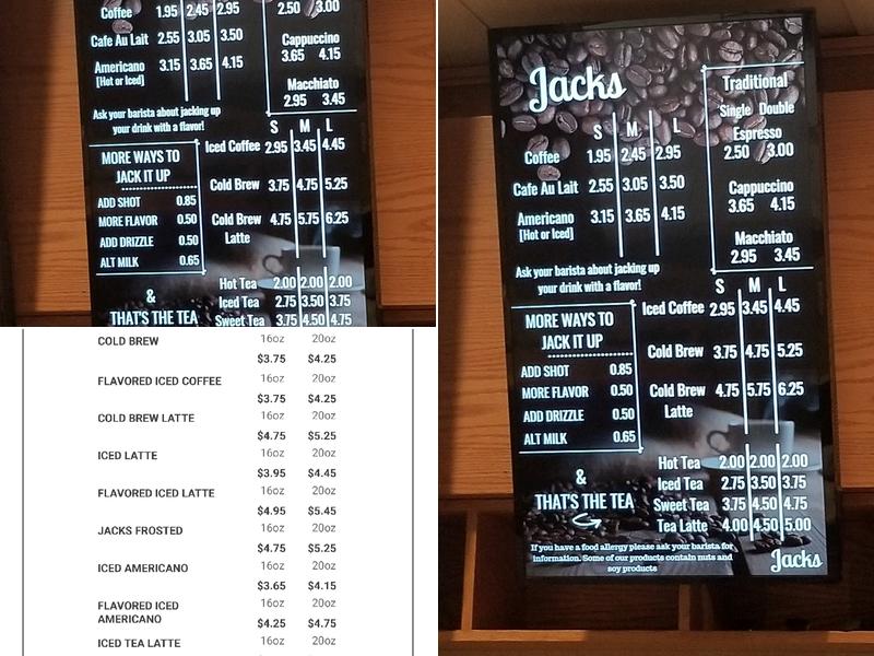 Jacks Menu