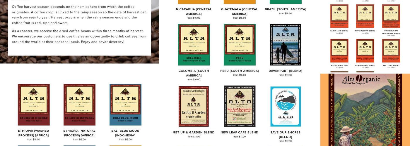 Alta Organic Coffee Warehouse & Roasting Co. Menu