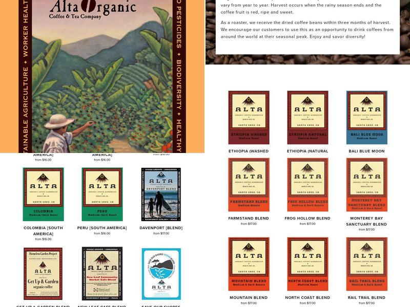 Alta Organic Coffee Warehouse & Roasting Co. Menu