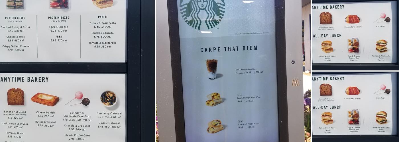Starbucks Menu