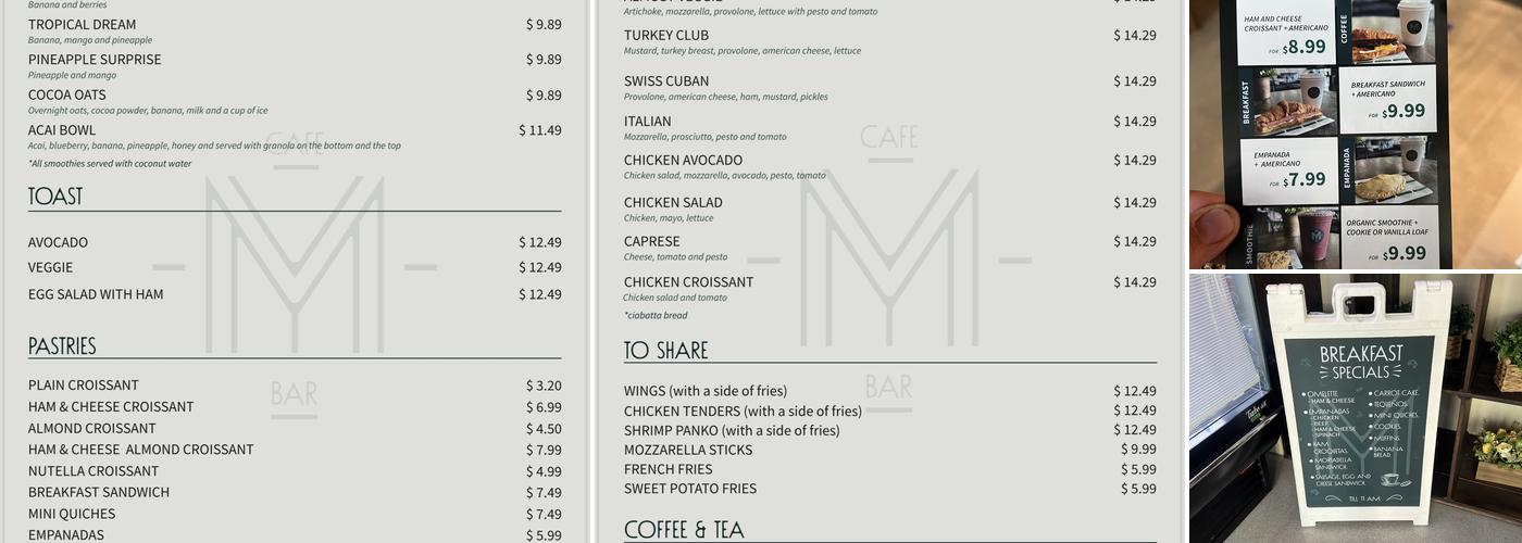 Moonday Cafe Menu