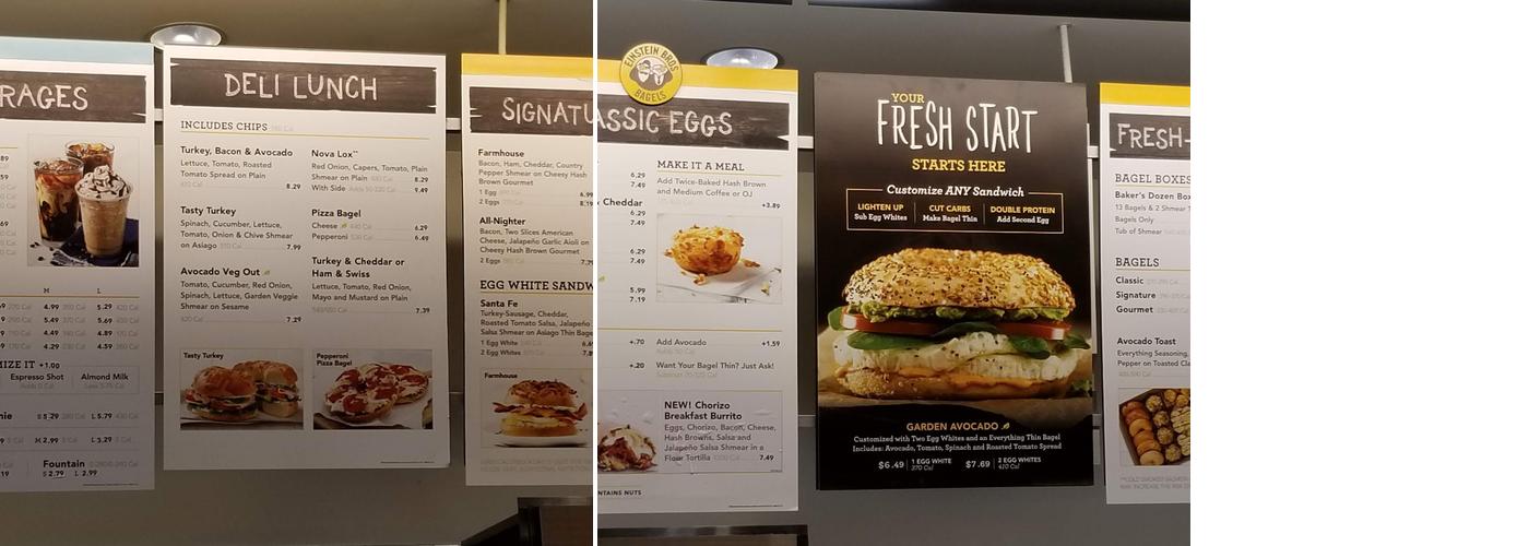 Einstein Bros. Bagels Menu