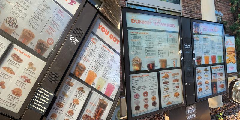 Dunkin' Menu