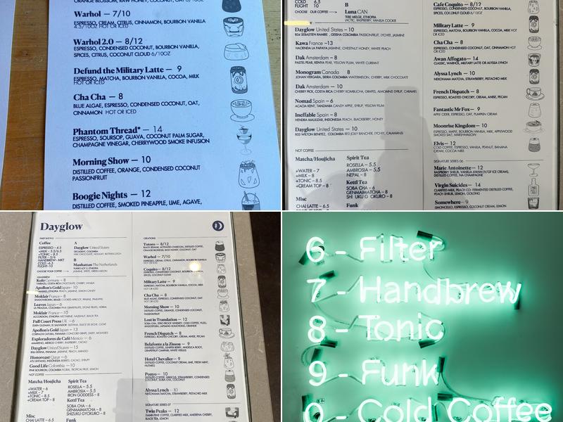 Dayglow Menu