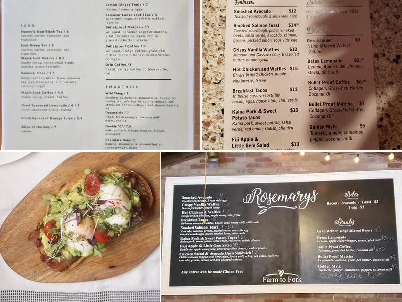 Rosemarys Farm To Fork Menu