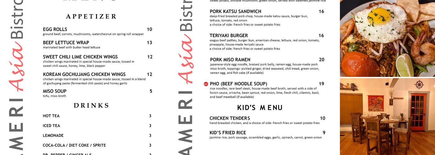 AmeriAsia Bistro Menu